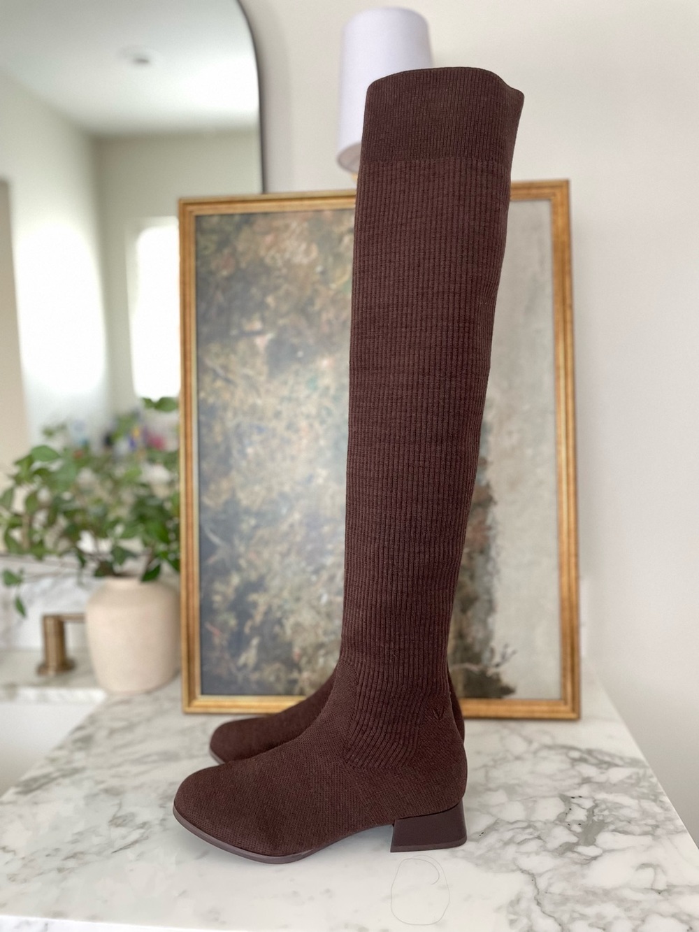 VIVAIA Madeline Over The Knee Thigh High Boots Chocolate Brown Wool Size 6.5